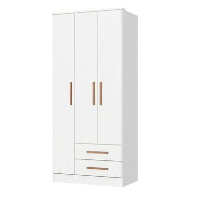 Closet Pequim 3 Puertas 2 Cajones Blanco