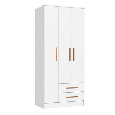 Closet Pequim 3 Puertas 2 Cajones Blanco