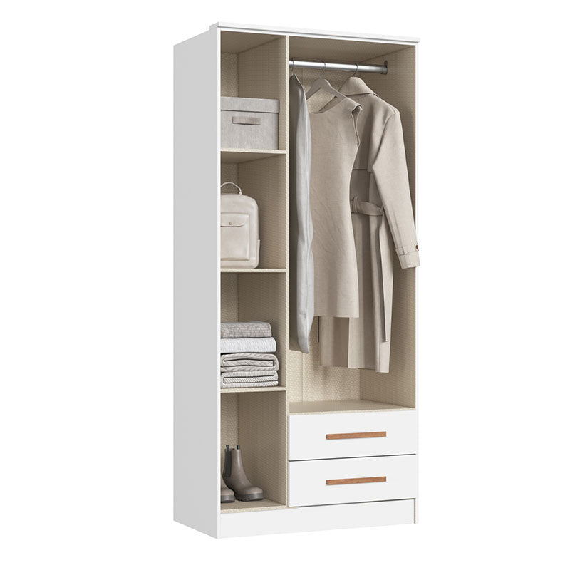 Closet Pequim 3 Puertas 2 Cajones Blanco