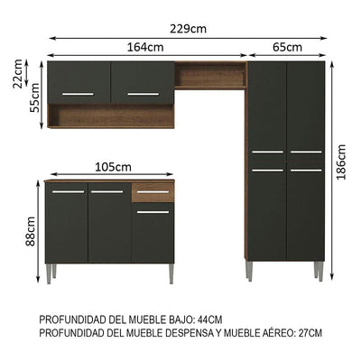 Cocina Modular Emilly Oscuro