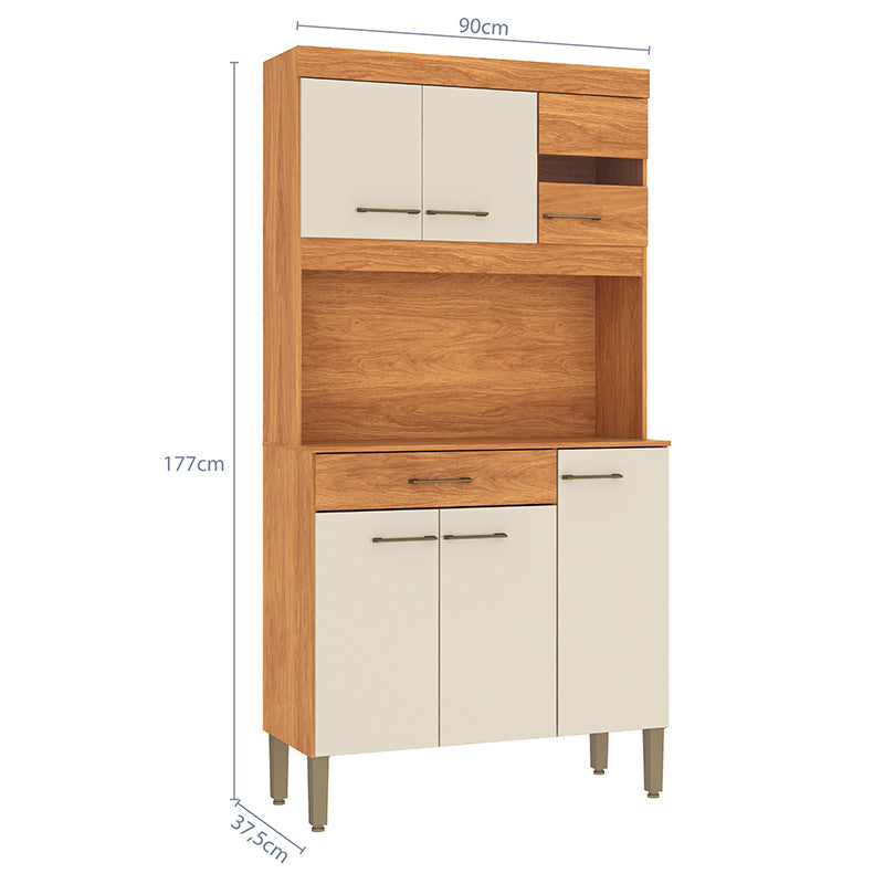 Kit Cocina Carla Beige 1 Puerta 6 Cajones