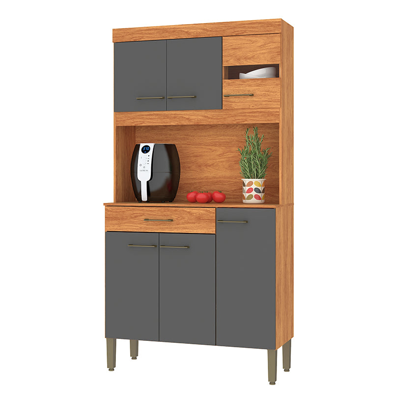 Kit Cocina Carla Grafito 1 Puerta 6 Cajones