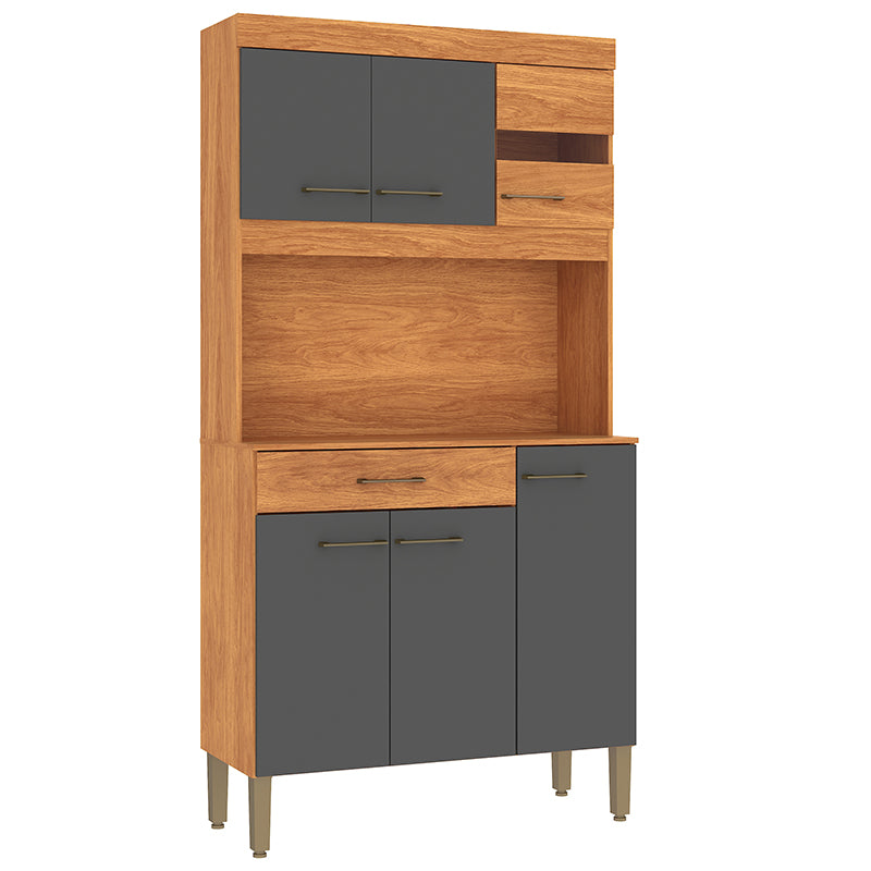 Kit Cocina Carla Grafito 1 Puerta 6 Cajones