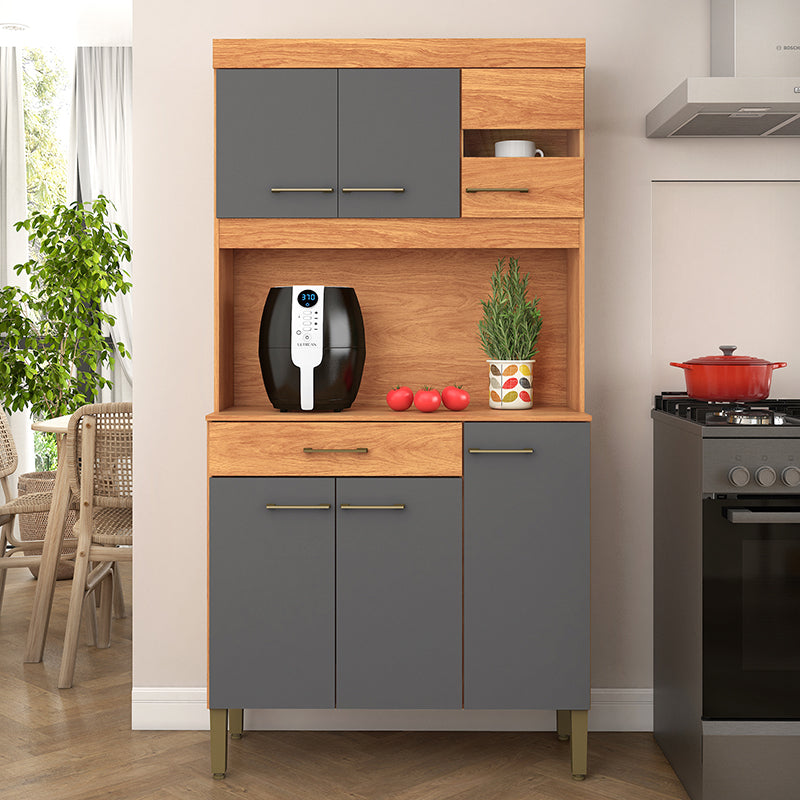 Kit Cocina Carla Grafito 1 Puerta 6 Cajones