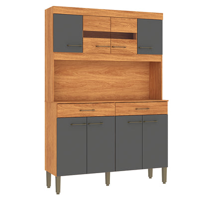 Kit Cocina Laura Grafito 8 Puertas 2 Cajones