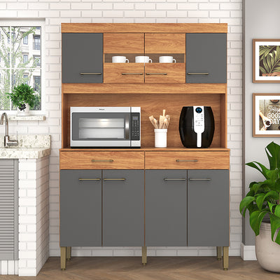 Kit Cocina Laura Grafito 8 Puertas 2 Cajones