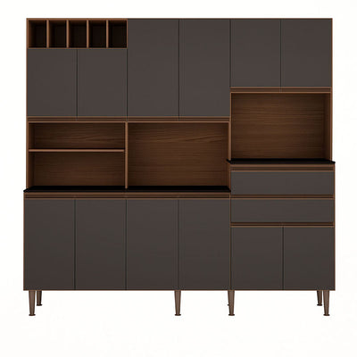 Kit Cocina Malbec Gris 12 Puertas 2 Cajones