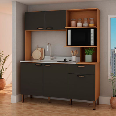 Kit Cocina Bella Gris 4 Puerteas 2 Cajones