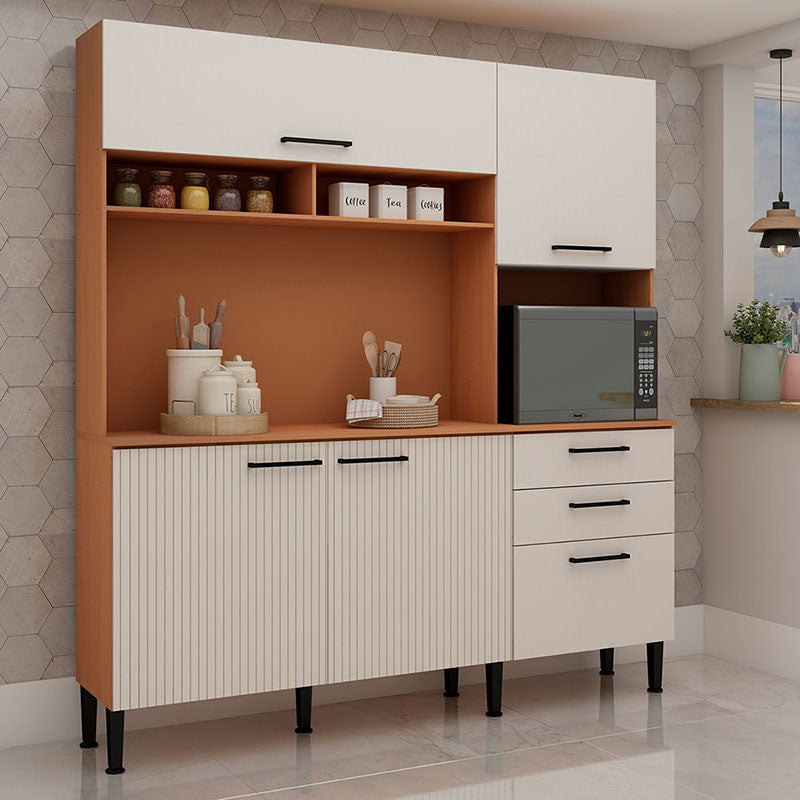 Kit Cocina Fiori Café 4 Puertas 3 Cajones