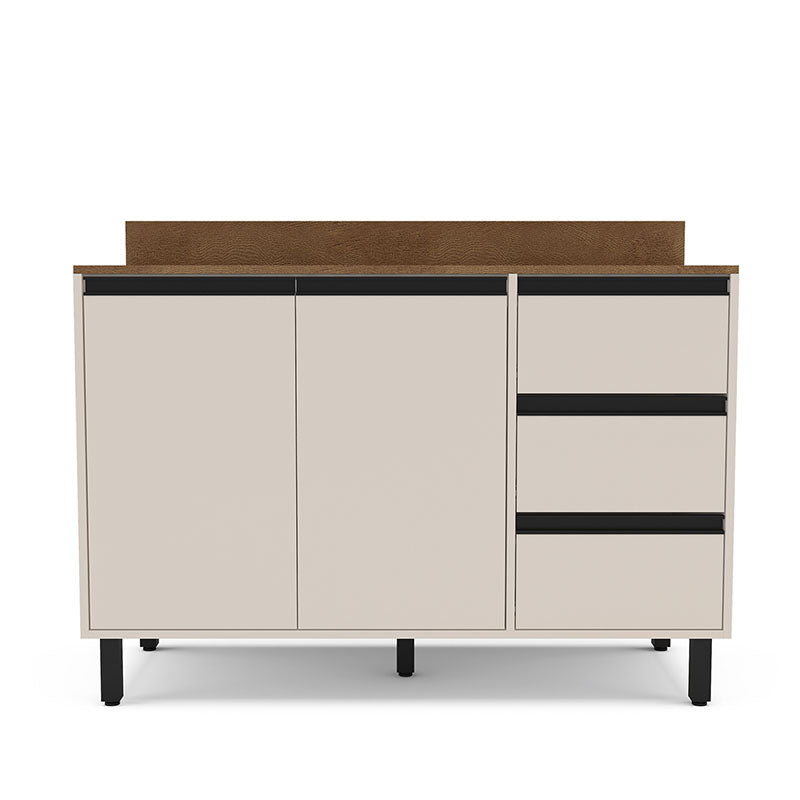 Mueble Base Cocina Koya 2 Puertas 3 Cajones Beige
