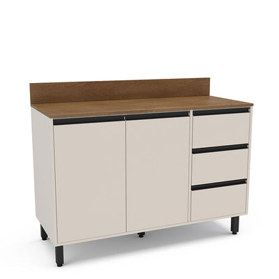 Mueble Base Cocina Koya 2 Puertas 3 Cajones Beige