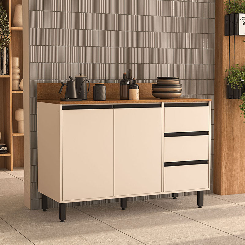 Mueble Base Cocina Koya 2 Puertas 3 Cajones Beige