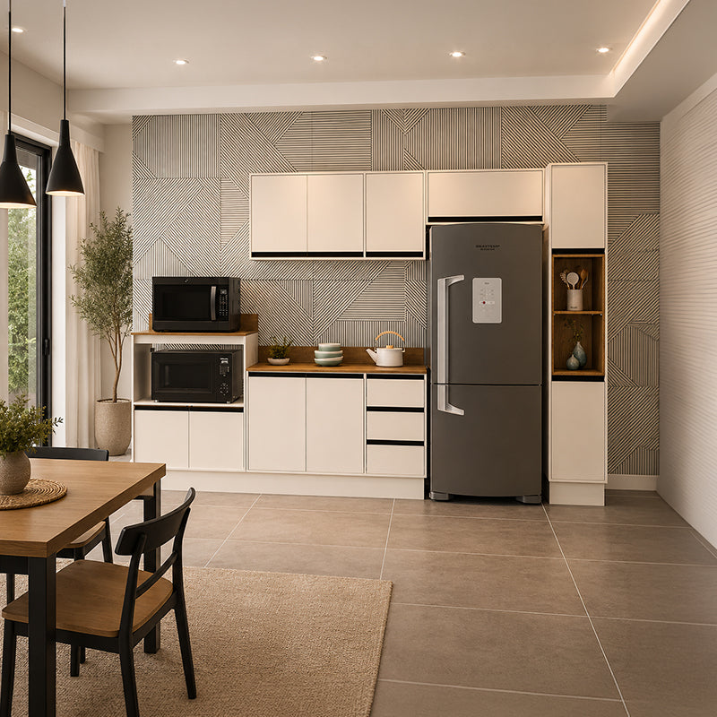 Cocina Modular Koya Premier 10 Puertas 3 Cajones Beige
