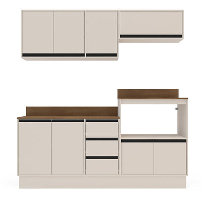 Cocina Modular Koya Con Auxiliar 8 Puertas Y 3 Cajones - Beige