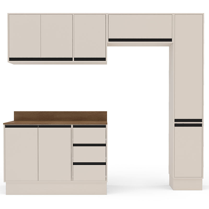 Cocina Modular Koya Premier 8 Puertas 3 Cajones Beige