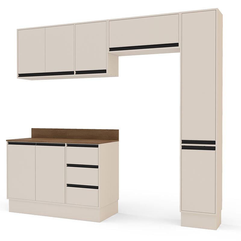 Cocina Modular Koya Premier 8 Puertas 3 Cajones Beige