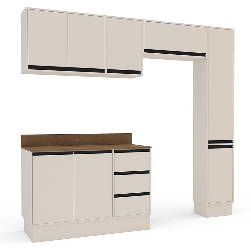 Cocina Modular Koya Premier 8 Puertas 3 Cajones Beige