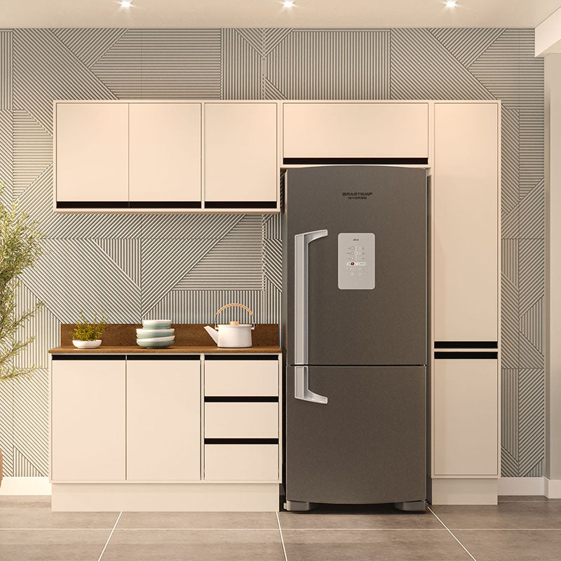 Cocina Modular Koya Premier 8 Puertas 3 Cajones Beige