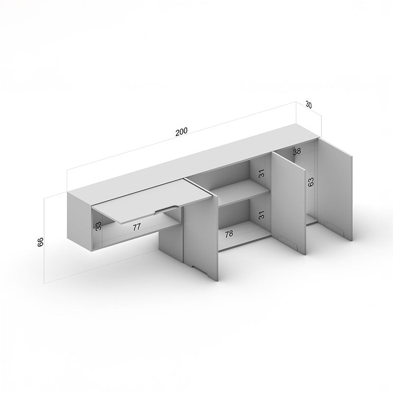 Mueble Aéreo Meena 4 Puertas Blanco