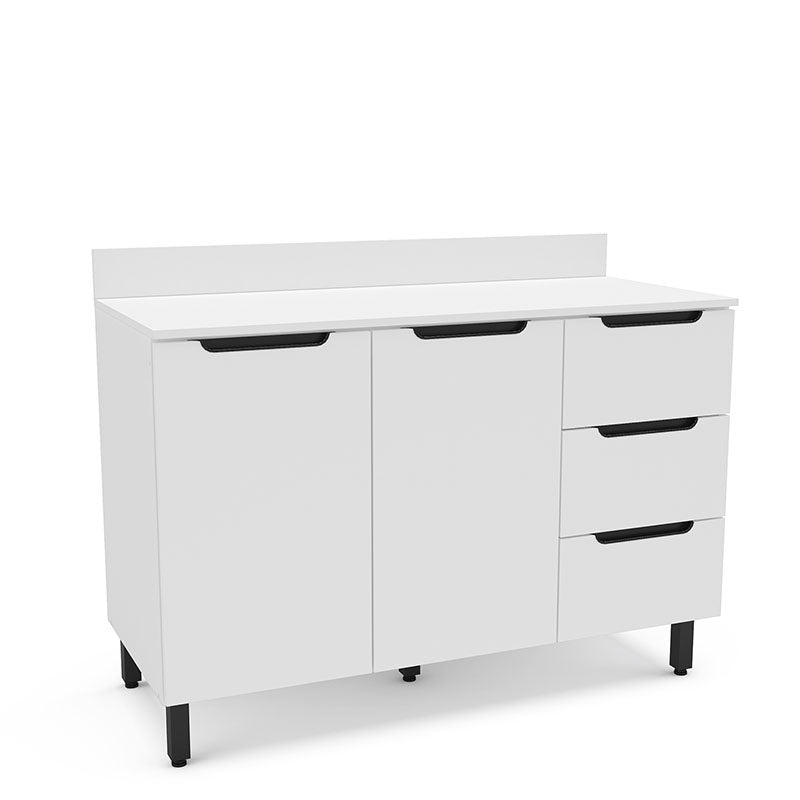 Mueble Base Meena 2 Puertas 3 Cajones Blanco