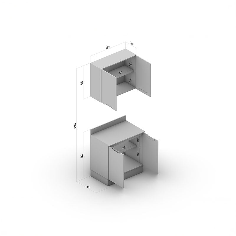Cocina Modular Meena Delta 4 Puertas Blanco
