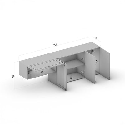 Mueble Aéreo Perola 4 Puertas Blanco/Café