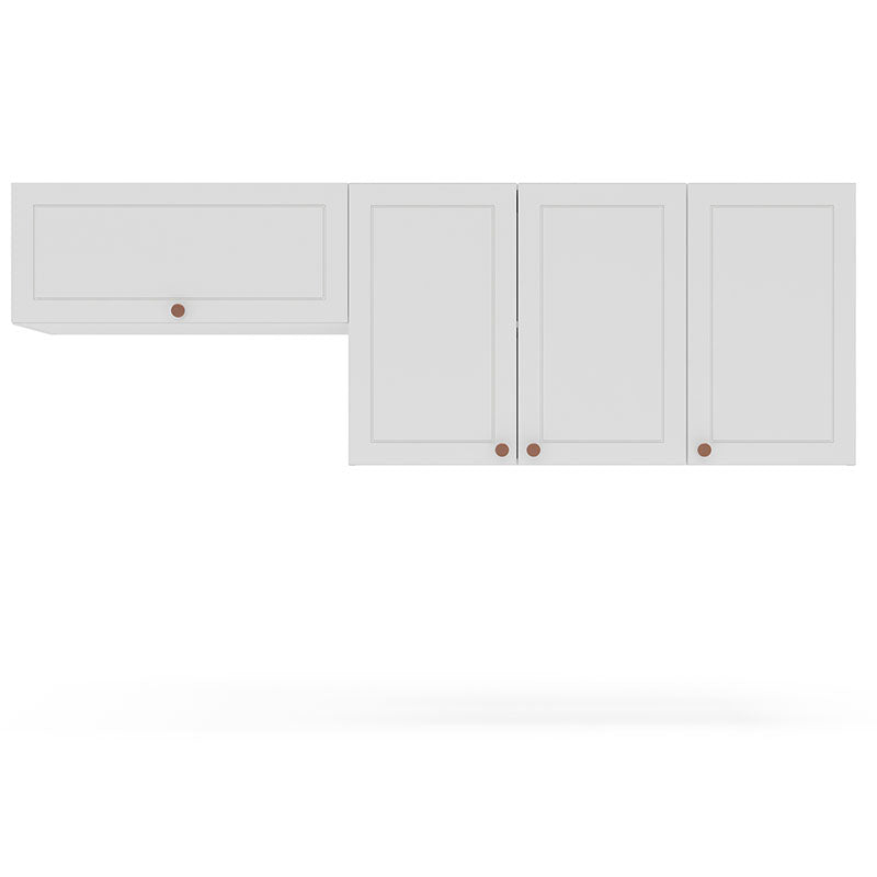 Mueble Aéreo Perola 4 Puertas Blanco/Café
