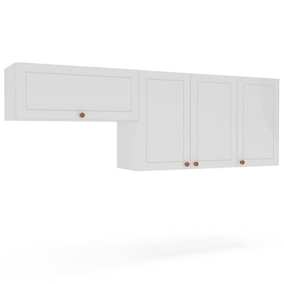 Mueble Aéreo Perola 4 Puertas Blanco/Café