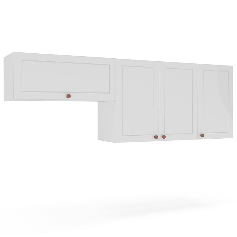 Mueble Aéreo Perola 4 Puertas Blanco/Café