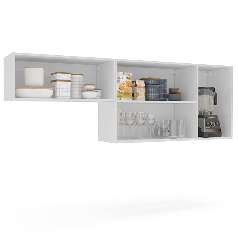 Mueble Aéreo Perola 4 Puertas Blanco/Café