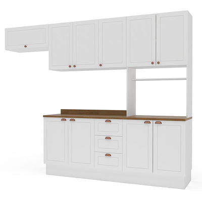 Cocina Modular Perola Royal 10 Puertas 3 Cajones Blanco/Café