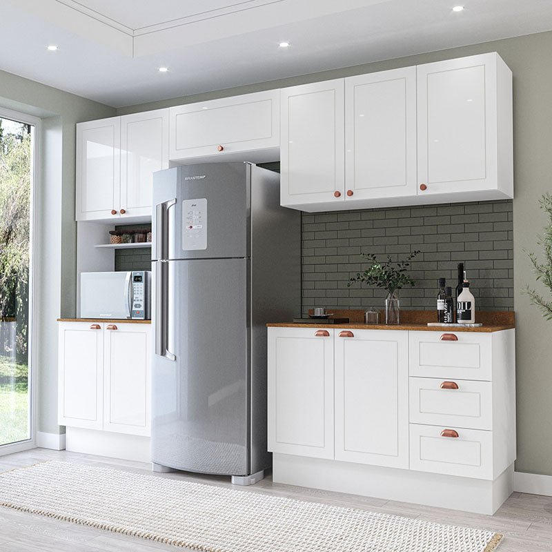 Cocina Modular Perola Royal 10 Puertas 3 Cajones Blanco/Café