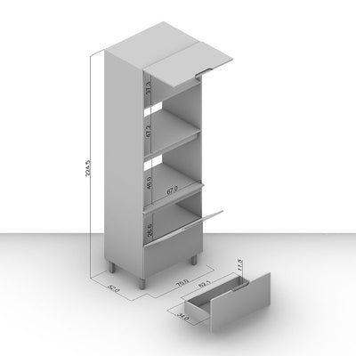 Despensa Meena 2 Puertas 1 Cajón Blanco