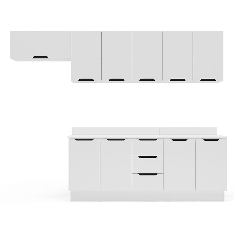 Cocina Modular Meena Delta 10 Puertas 3 Cajones Blanco