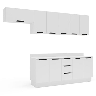 Cocina Modular Meena Delta 10 Puertas 3 Cajones Blanco