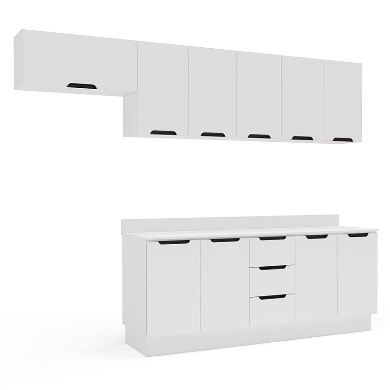 Cocina Modular Meena Delta 10 Puertas 3 Cajones Blanco