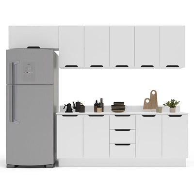 Cocina Modular Meena Delta 10 Puertas 3 Cajones Blanco