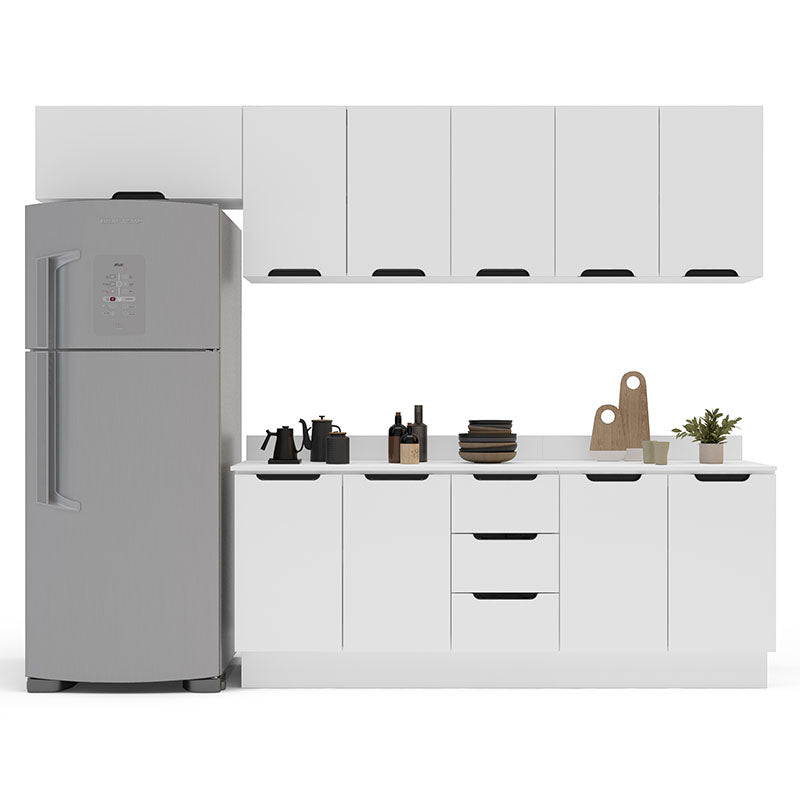 Cocina Modular Meena Delta 10 Puertas 3 Cajones Blanco