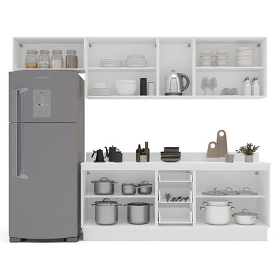 Cocina Modular Meena Delta 10 Puertas 3 Cajones Blanco
