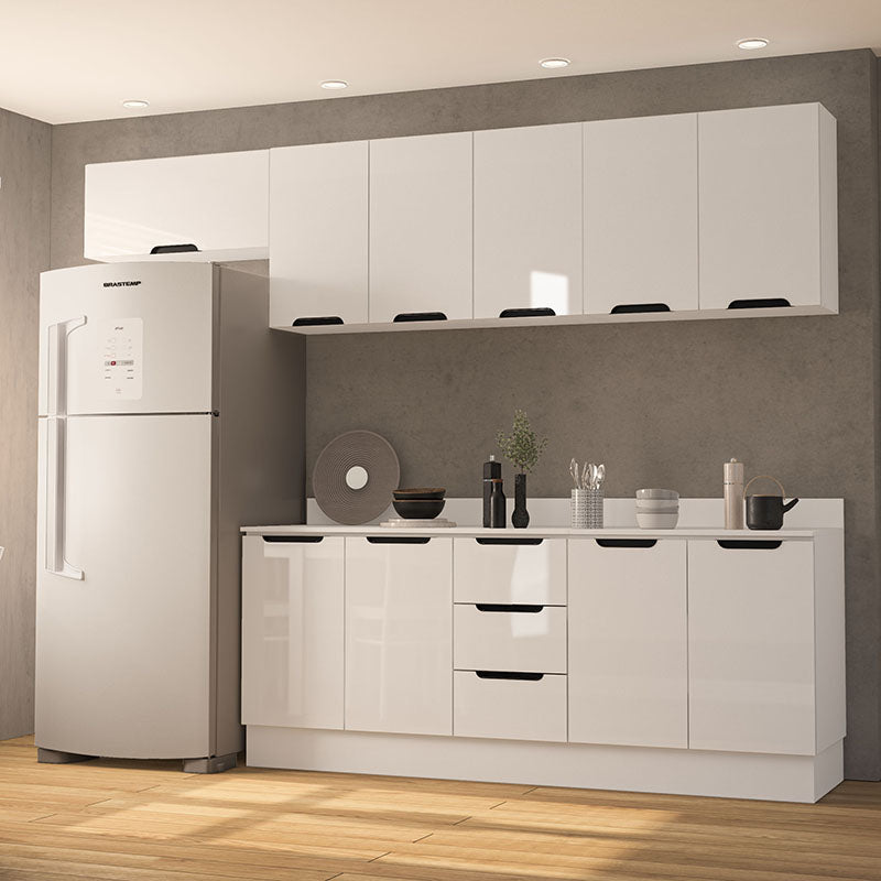 Cocina Modular Meena Delta 10 Puertas 3 Cajones Blanco