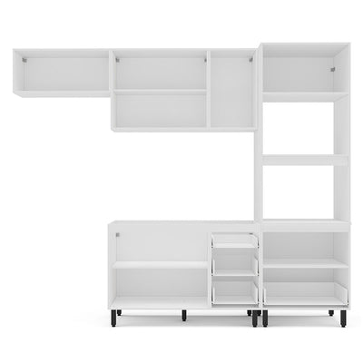 Cocina Modular Meena Delta 8 Puertas 4 Cajones Blanco