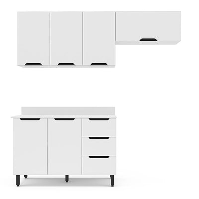 Cocina Modular Meena Delta 6 Puertas 3 Cajones Blanco