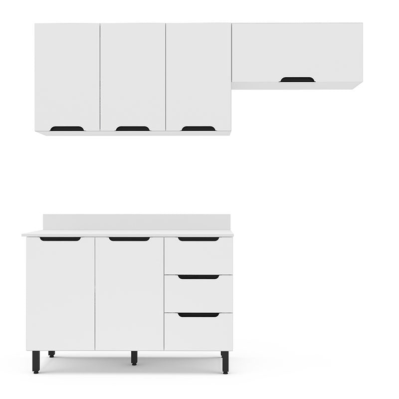 Cocina Modular Meena Delta 6 Puertas 3 Cajones Blanco