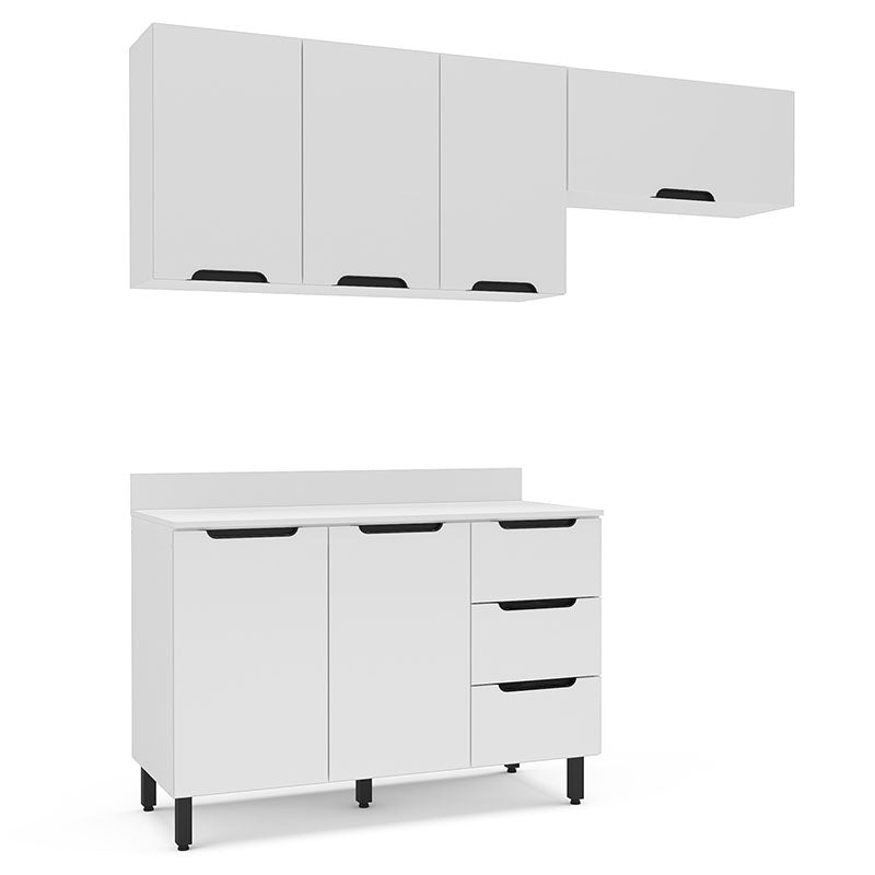 Cocina Modular Meena Delta 6 Puertas 3 Cajones Blanco