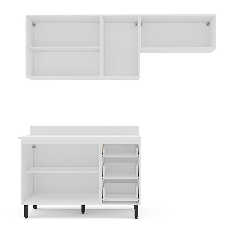 Cocina Modular Meena Delta 6 Puertas 3 Cajones Blanco
