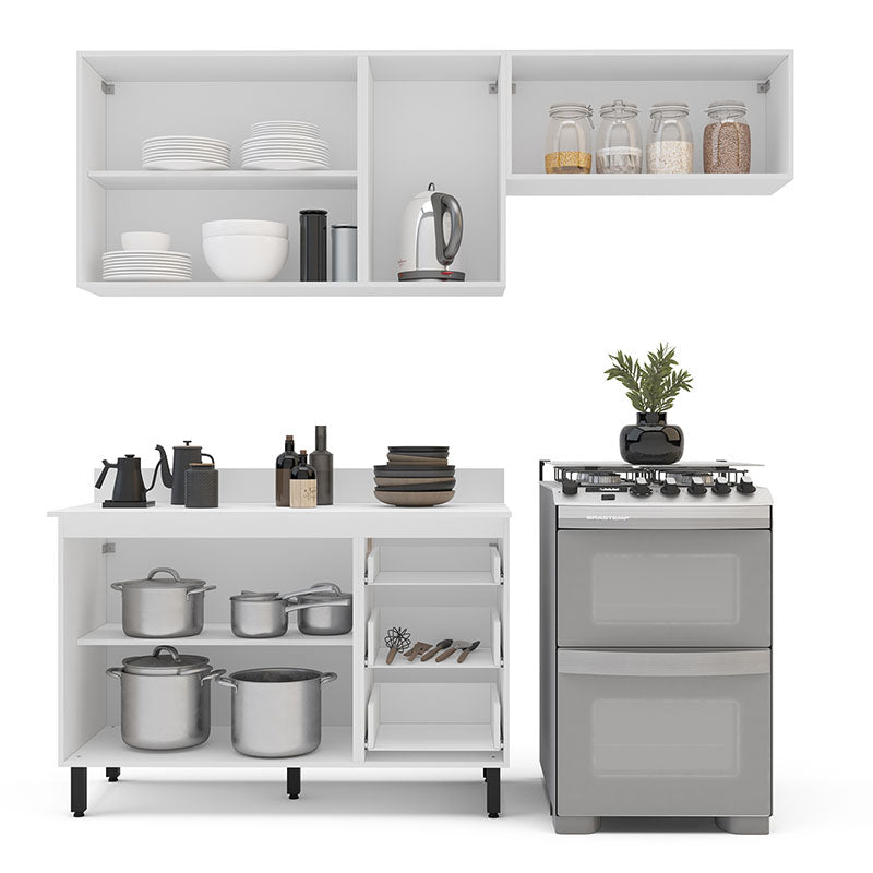 Cocina Modular Meena Delta 6 Puertas 3 Cajones Blanco