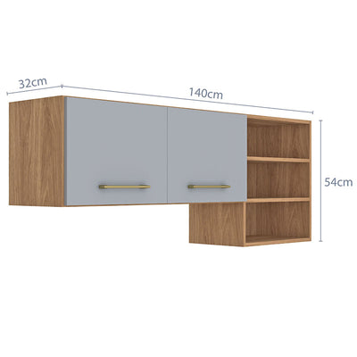 Mueble Cocina Aereo Alba 2 Puertas Café/Gris