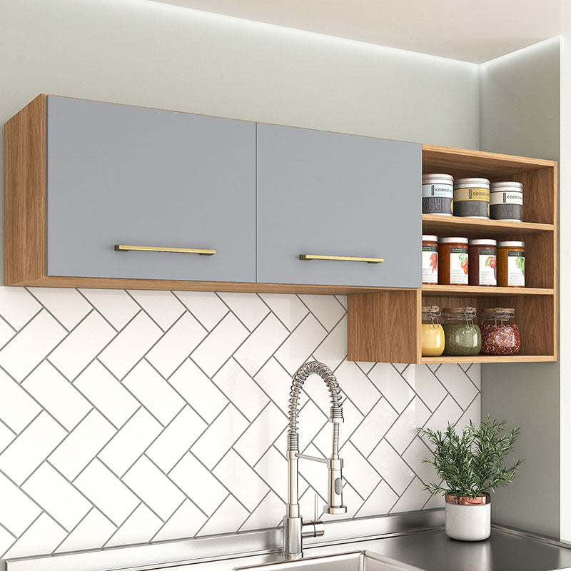 Mueble Cocina Aereo Alba 2 Puertas Café/Gris
