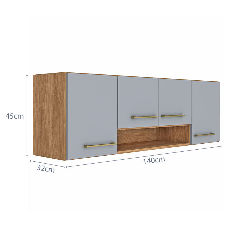 Mueble Cocina Aereo Alba 4 Puertas Café/Gris
