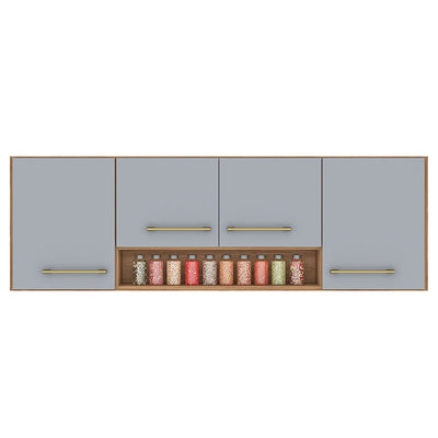 Mueble Cocina Aereo Alba 4 Puertas Café/Gris